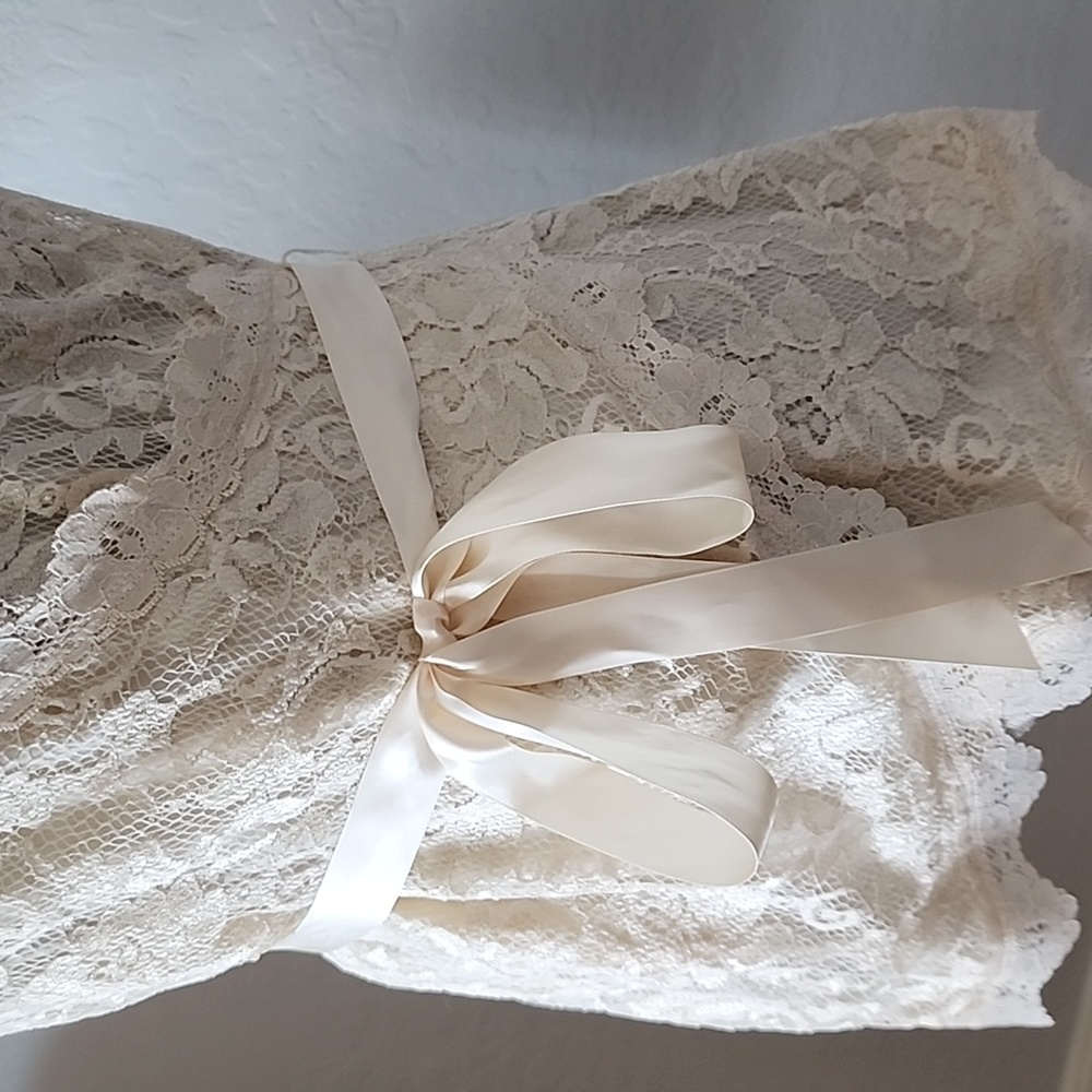 Lace Wrap Tie-Front Top - Cream - Picture 5 of 7